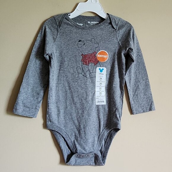 Disney Winnie The Pooh Red Shirt Long Sleeve Bodysuit 24Months NWT - Picture 1 of 5